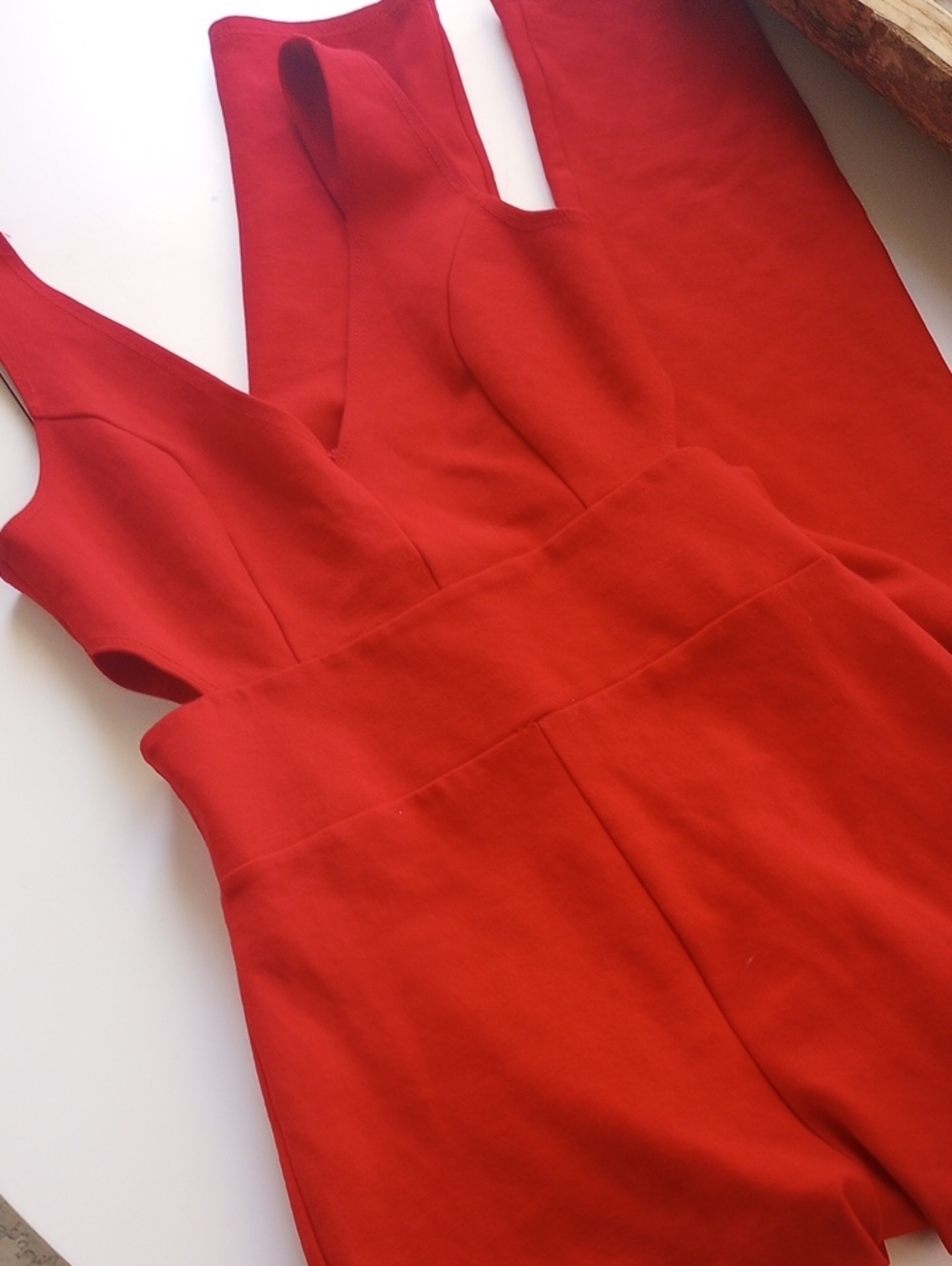 Red Sleeveless Skinny Leg Jumpsuit